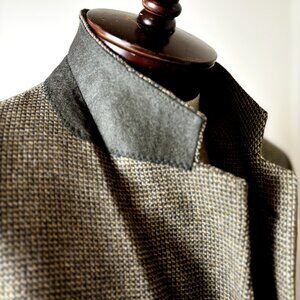 VTG Biella Men's Sport Coat Small Check Blazer Sz 48L Pure Wool‎ Suit Jacket USA